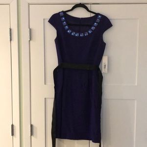 Badgley Mischka Royal Purple Cocktail Dress Sz 6